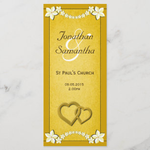 Vorlagen des Rustic Gold Floral Wedding Programms