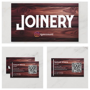 Vorlagen Design Holzarbeiter QR-Code Visitenkarte