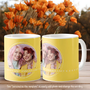 Vorlagen-Foto-Nachricht Andenken Liebe Gelb C61 Kaffeetasse
