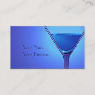 Vorlagen für Blue Martini Cocktail Business Card Visitenkarte