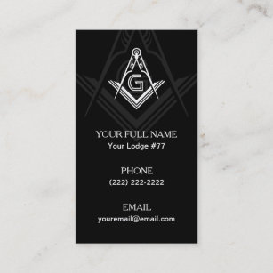 Vorlagen für Freemason-Visitenkarten   Masonic Car Telefonnummerkarte