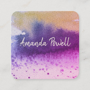 Vorlagen für moderne Visitenkarten in Aquarellfarb Quadratische Visitenkarte