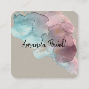 Vorlagen für moderne Visitenkarten in Aquarellfarb Quadratische Visitenkarte