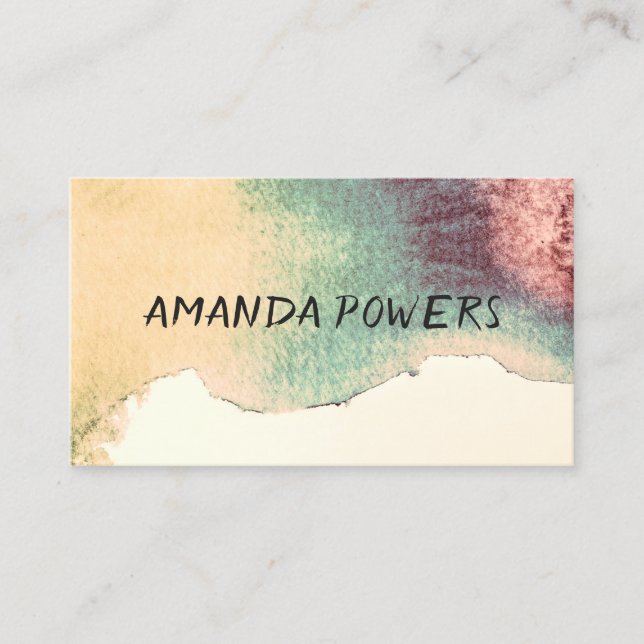 Vorlagen für moderne Visitenkarten in Aquarellfarb Visitenkarte (Vorderseite)
