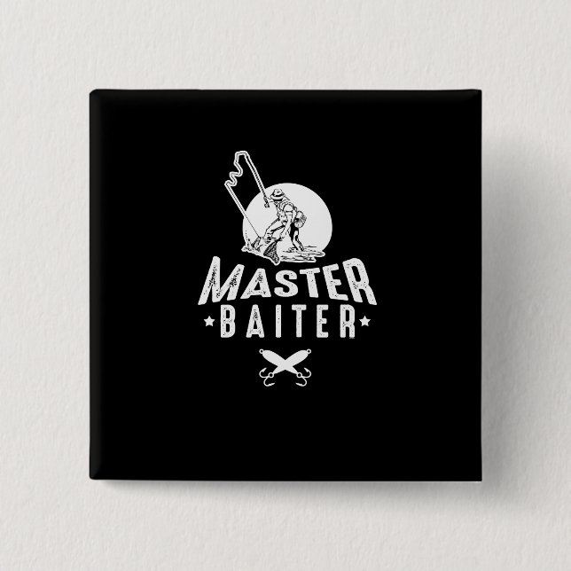 VorlagenBaiter lustiges Fischen-Fischer-Ozean-Meer Button (Vorderseite)