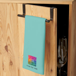 Vorlagenbeschriftung für Firmenlogos Aquamarin Geschirrtuch