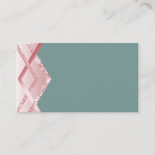 VORLAGENDER Rosegold-Glitzer-Streifenbild Visitenkarte (Vorderseite)