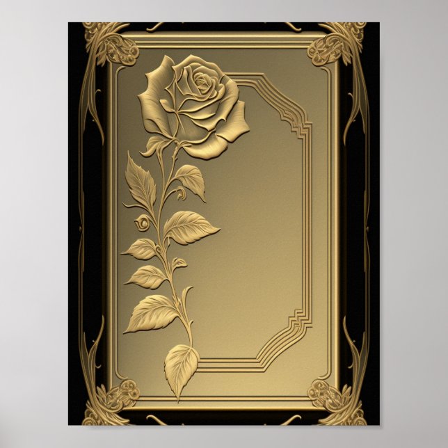 Vorlagenhintergrund für die Gold-Rose-Vorlage Benu Poster (Vorne)