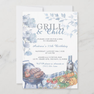 Vorlagenideen für Grill und Chill Birthday Party Einladung