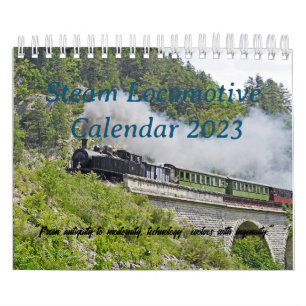 Vorlagenkalender für Dampflokomotive 2023 Kalender