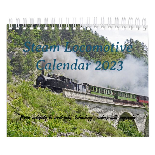 Vorlagenkalender für Dampflokomotive 2023 Kalender (Titelbild)