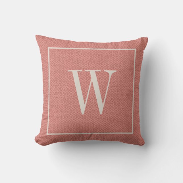 Vorlagenkoral für moderne Monogramme Kissen (Vorderseite)