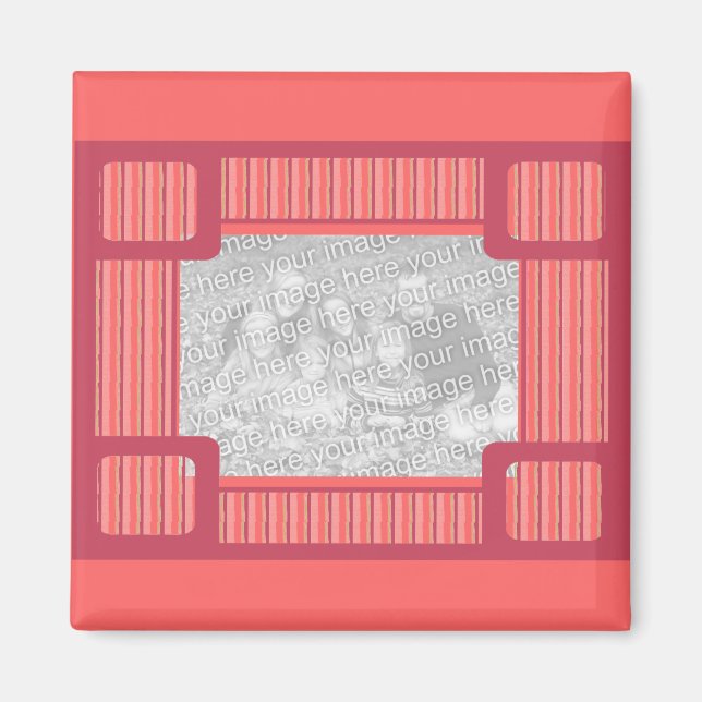 Vorlagenmagnet mit rosa Streifen Magnet (Vorne)