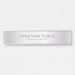 Vorlagenvorlage für benutzerdefinierte Silver Name Türschild