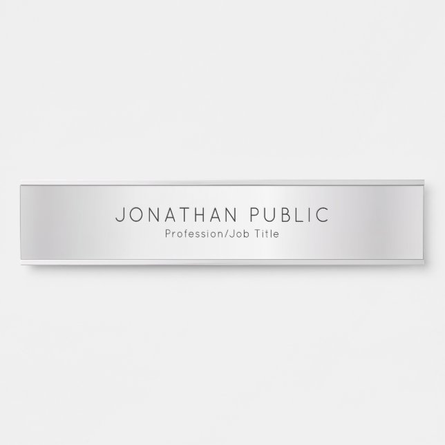 Vorlagenvorlage für benutzerdefinierte Silver Name Türschild (Vorderseite )