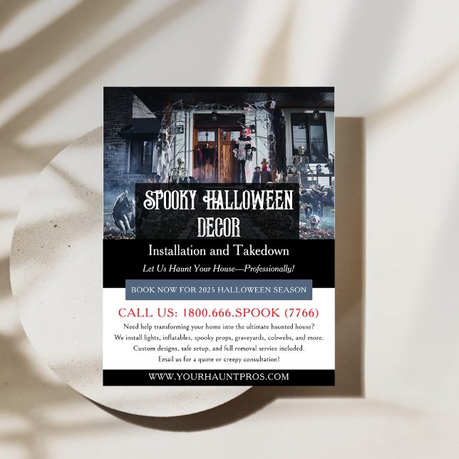 Vorlagenvorlage für den Halloween-Dekorationsdiens Flyer (Halloween Decorations Service Flyer Template)
