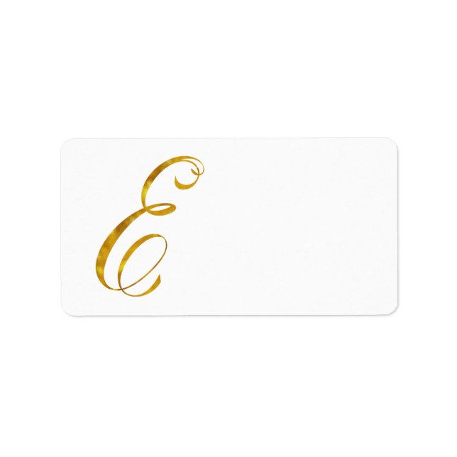 Vorläufige Monogramm E-Imitate Gold Foil Monogramm Adressaufkleber (Vorne)