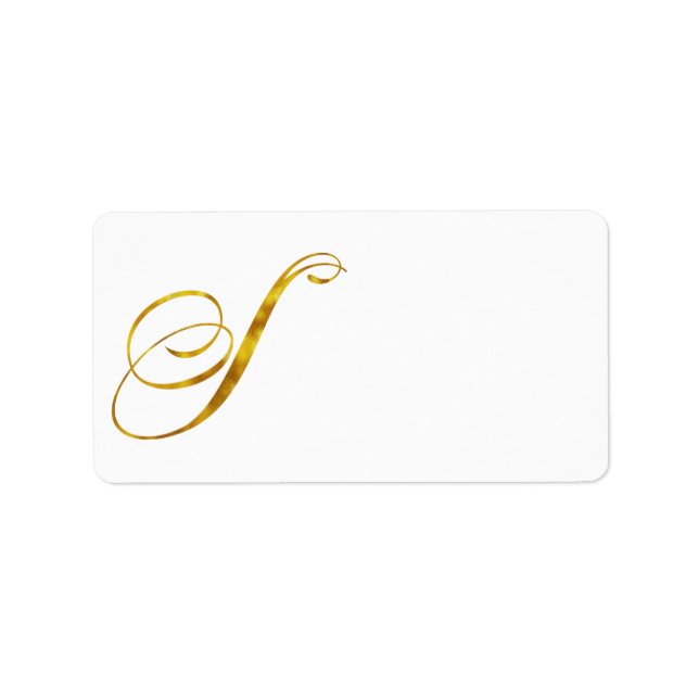 Vorläufige Monogramm S Imitate Gold Foil Monogramm Adressaufkleber (Vorne)
