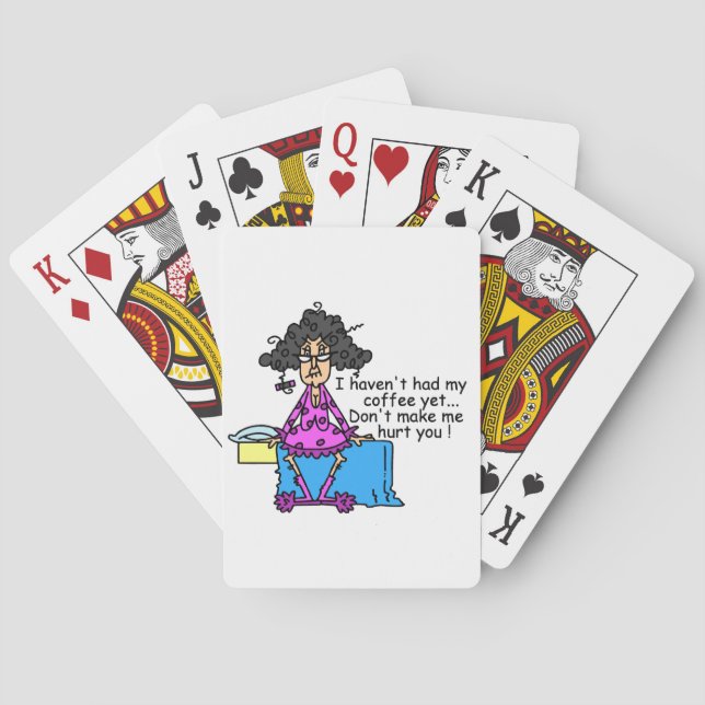 Vormittag vor dem Kaffee Spaß Spielkarten (Rückseite)