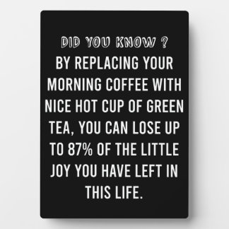 Vormittags Kaffee-Pokal - Funny Coffee Quote Fotoplatte