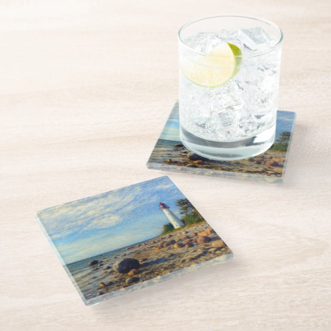 Vormsi Stillness Glasuntersetzer (Schrägansicht)