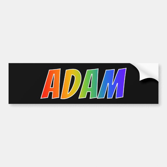 Vorname "ADAM": Spaß-Regenbogen-Farbton Autoaufkleber (Vorne)