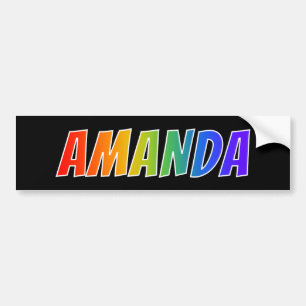 Vorname "AMANDA": Spaß-Regenbogen-Farbton Autoaufkleber
