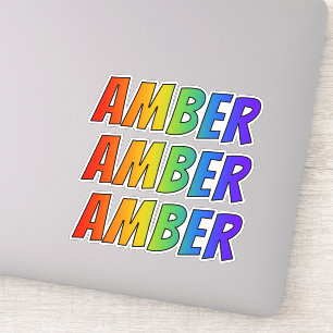 Vorname "AMBER" mit/ Fun Rainbow Coloring Aufkleber