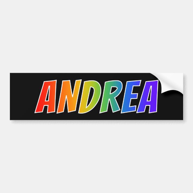 Vorname "ANDREA": Fun Rainbow Coloring Autoaufkleber (Vorne)