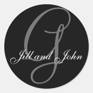 Vorname Anfangsbuchstaben G plus Vornamen Schwarze Runder Aufkleber