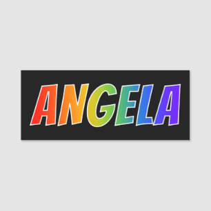 Vorname "ANGELA": Spaß-Regenbogen-Farbton Namensschild