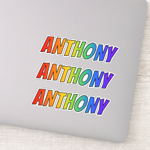 Vorname "ANTHONY" mit/ Fun Rainbow Coloring Aufkleber
