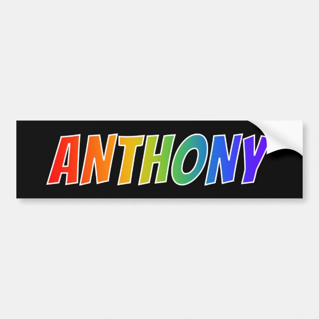 Vorname "ANTHONY": Spaß-Regenbogen-Farbton Autoaufkleber (Vorne)