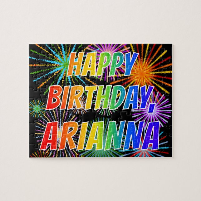 Vorname "ARIANNA", Fun "HAPPY BIRTHDAY" Puzzle (Horizontal)