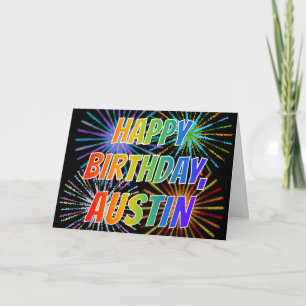 Vorname "AUSTIN" Spaß "GLÜCKLICHER GEBURTSTAG" Karte