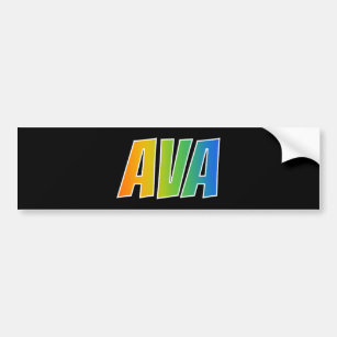 Vorname "AVA": Fun Rainbow Coloring Autoaufkleber