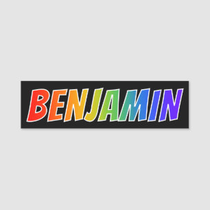 Vorname "BENJAMIN": Spaß-Regenbogen-Farbton Namensschild