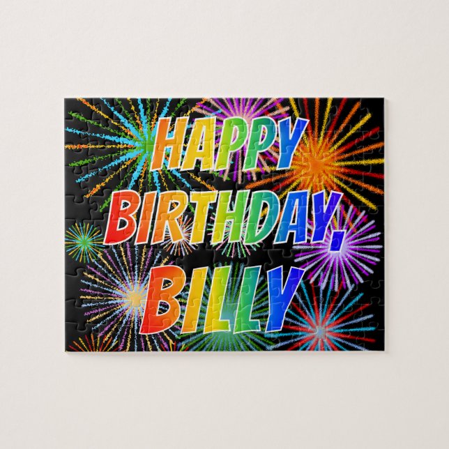 Vorname "BILLY", Fun "HAPPY BIRTHDAY" Puzzle (Horizontal)