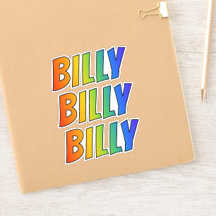 Vorname "BILLY" mit/ Fun Rainbow Coloring Aufkleber