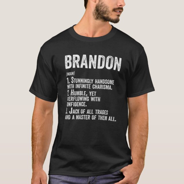Vorname Brandon Definition Personalisiert Name FuE T-Shirt (Vorderseite)