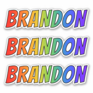 Vorname "BRANDON" mit/ Fun Rainbow Coloring Aufkleber