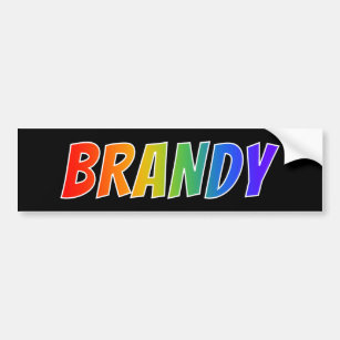 Vorname "BRANDY": Fun Rainbow Coloring Autoaufkleber