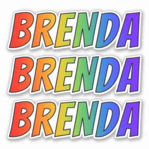 Vorname "BRENDA" mit// Fun Rainbow Coloring Aufkleber