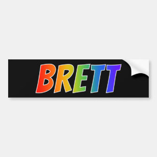 Vorname "BRETT": Fun Rainbow Coloring Autoaufkleber
