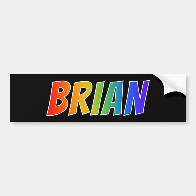 Vorname "BRIAN": Fun Rainbow Coloring Autoaufkleber (Vorne)