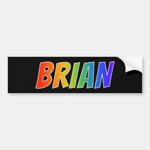 Vorname "BRIAN": Fun-Regenbogenfarben Autoaufkleber