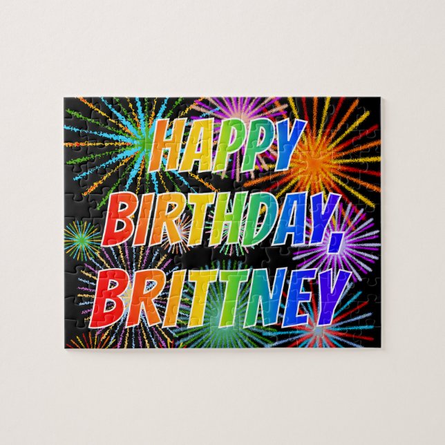 Vorname "BRITTNEY", Fun "HAPPY BIRTHDAY" Puzzle (Horizontal)
