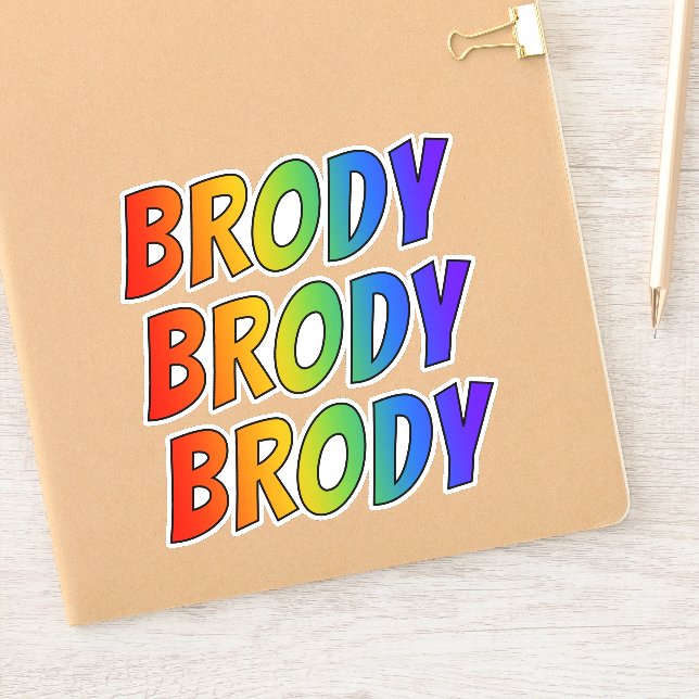 Vorname "BRODY" mit/ Fun Rainbow Coloring Aufkleber (Notizbuch)