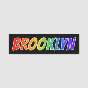 Vorname "BROOKLYN": Spaß-Regenbogen-Farbton Namensschild