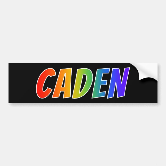 Vorname "CADEN": Fun Rainbow Coloring Autoaufkleber (Vorne)